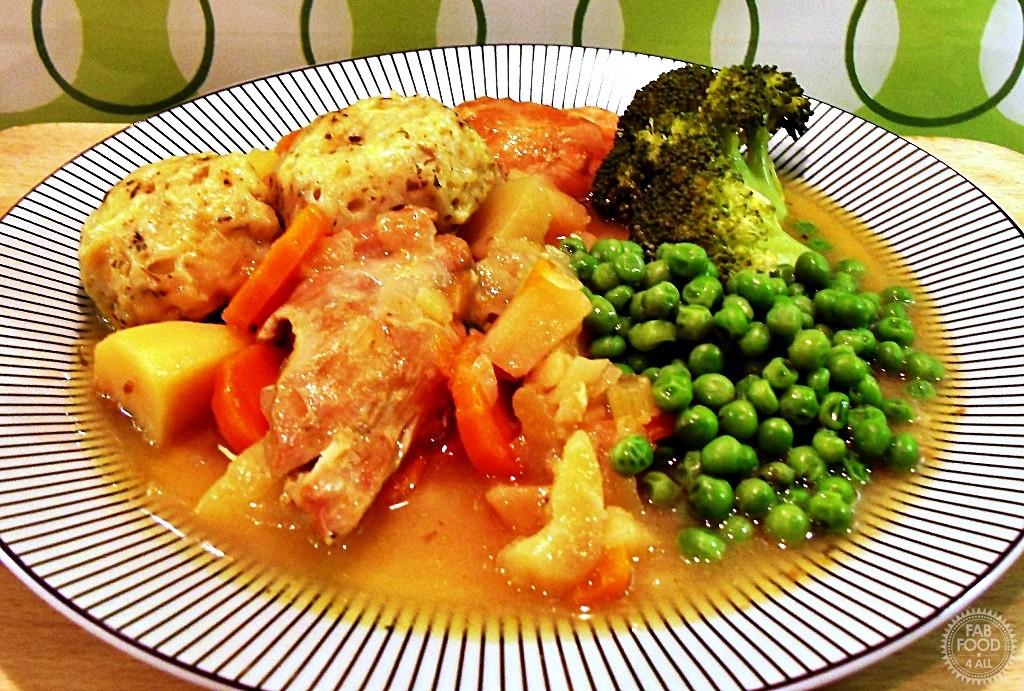 Chicken Casserole & Cheesy Herb Dumplings