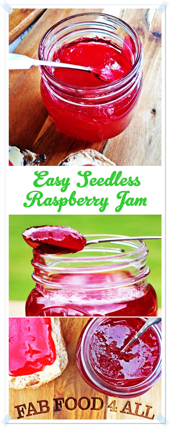 Easy Seedless Raspberry Jam so quick to make!