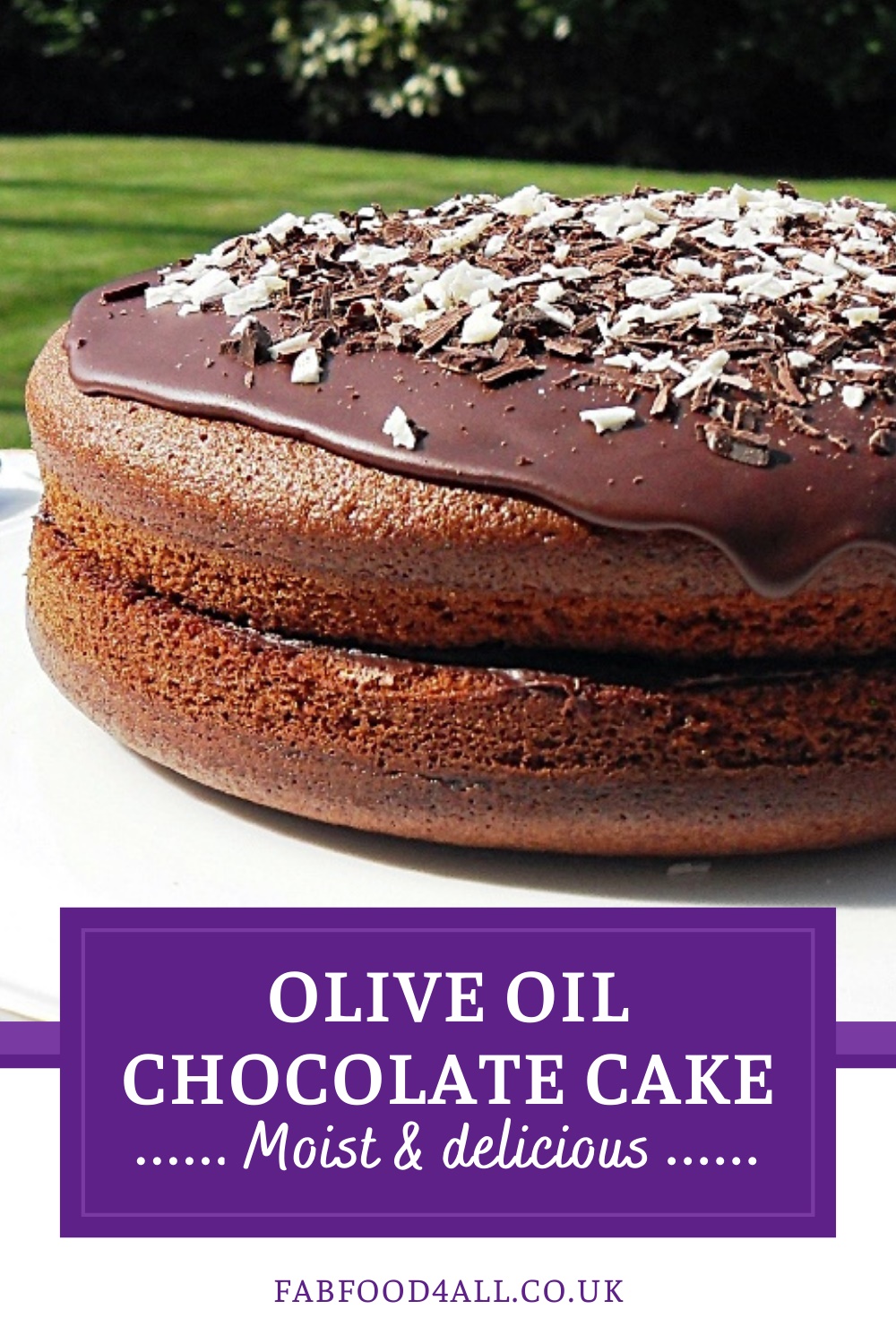 Olive Oil Chocolate Cake Pinterest image