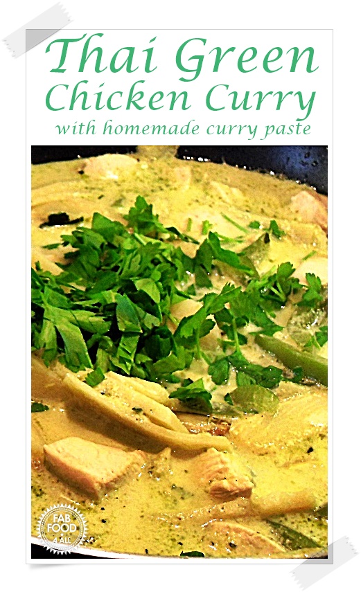 Thai Green Chicken Curry Pinterest image.