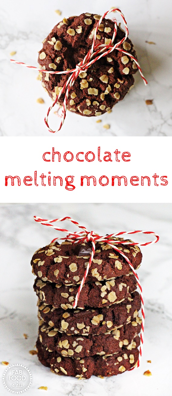 Chocolate Melting Moments, delicious crumbly chocolate cookies that melt in the mouth. Fab Food 4 All