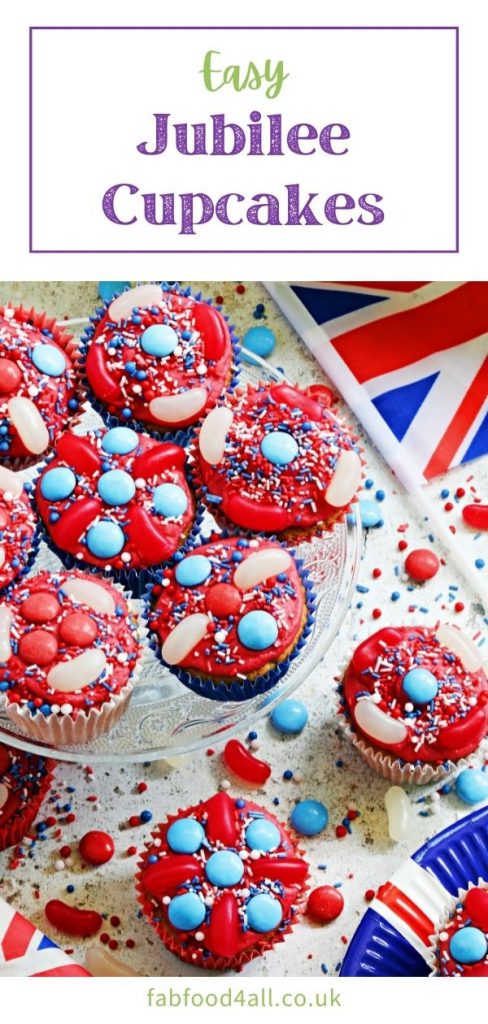 Easy Jubilee Cupcakes Pinterest Image
