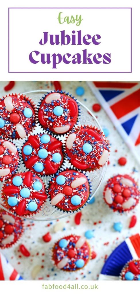 Easy Jubilee Cupcakes Pinterest Image