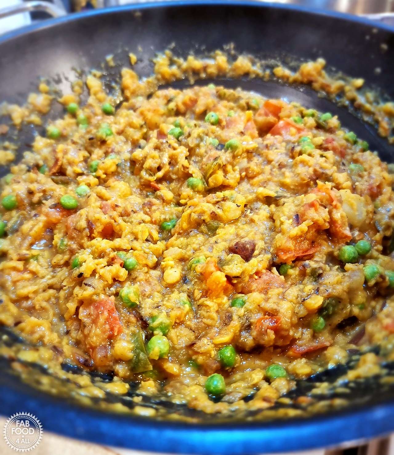 Vegetable Dhal Curry in a pan.