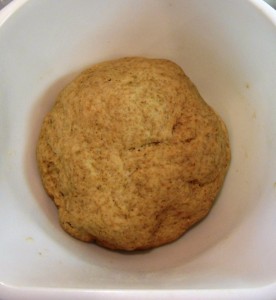 Rye dough after proving
