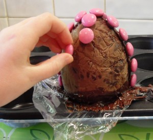 Decorating Chocolate Easter Egg