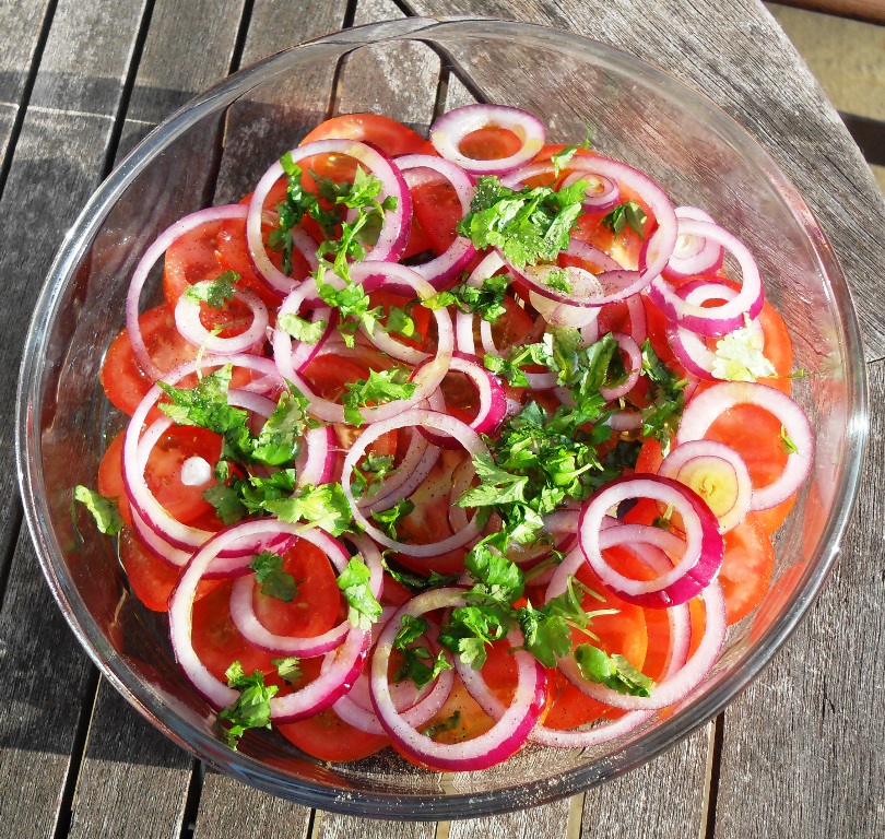 Tomato, Red Onion & Coriander Salad