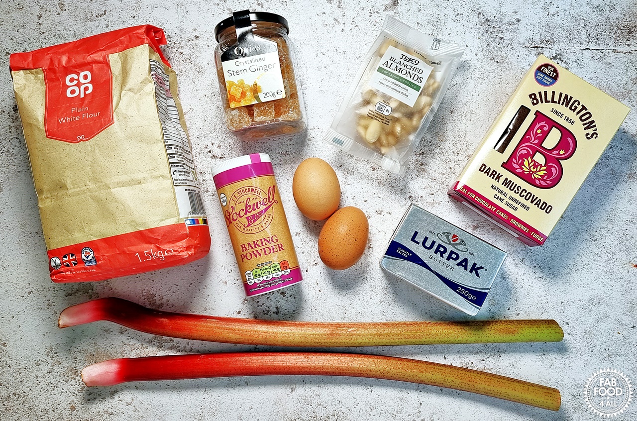 Rhubarb & Ginger Cake Ingredients