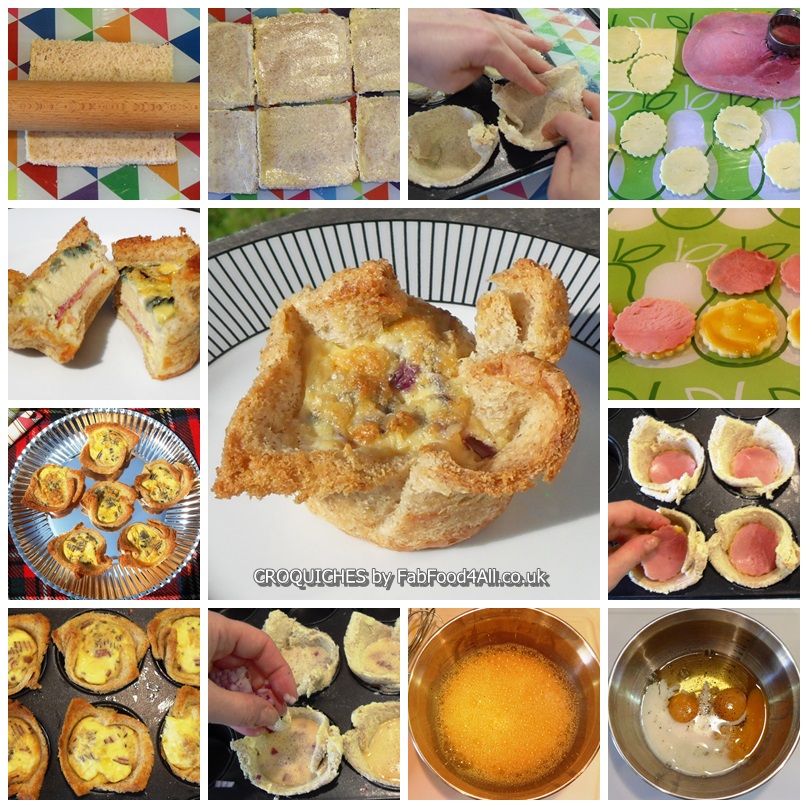 Step by step guide to making Crocquiches - little picnic quiches!