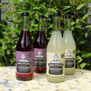 Traditional still lemondade and blackcurrant with ginger