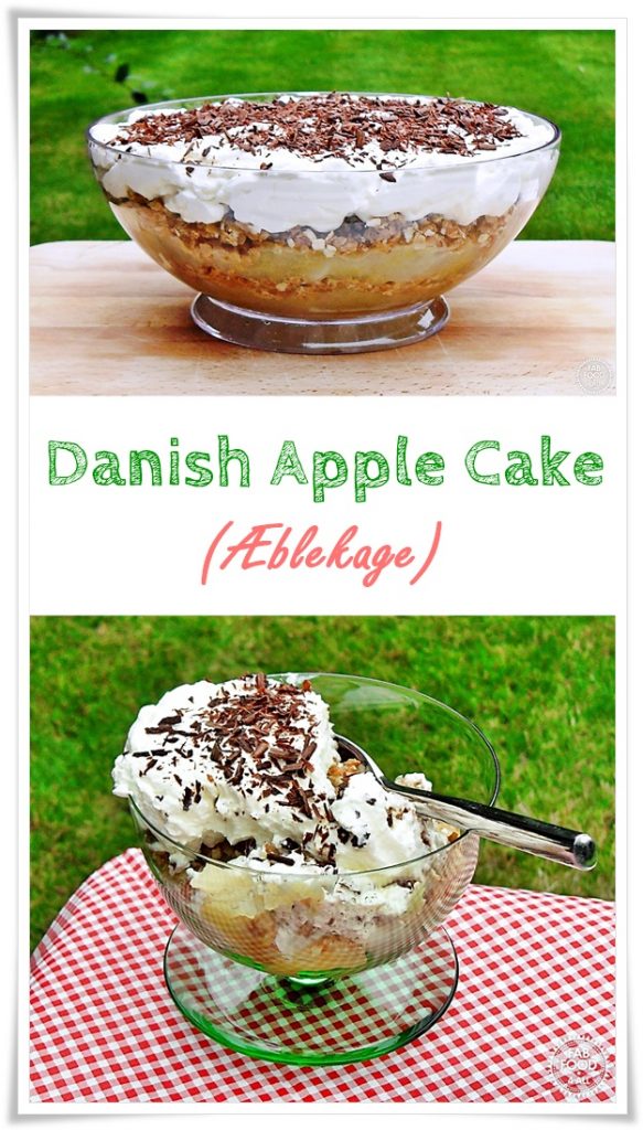 Danish Apple Cake (Æblekage) is a traditional Danish dessert made with apples, toasted oats and cream although there are variations! #apple #dessert #danish #oats #pudding #Christmas