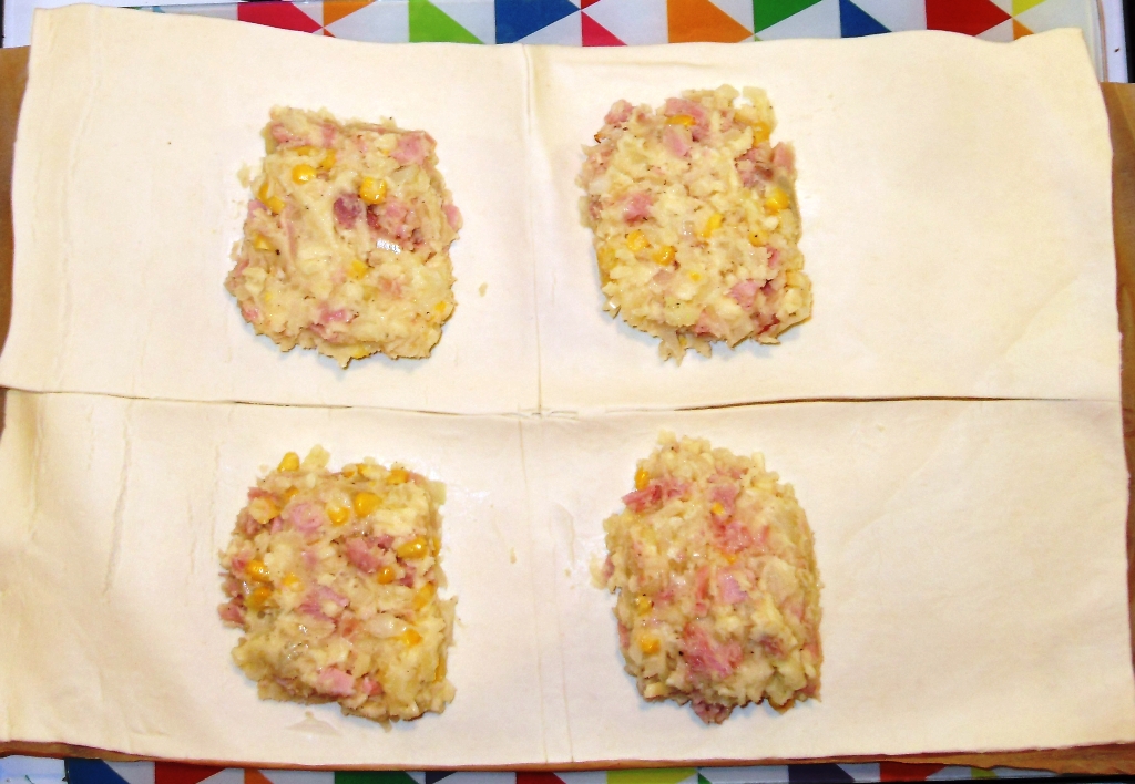 Ham, Cheese and Sweetcorn Turnovers from Fab Food 4 All
