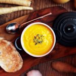 Curried Root Vegetable Soup - a delicious fusion of Korma curry & other spices along with ginger, garlic and onion which compliment swede, parsnips, carrots & potato beautifully!