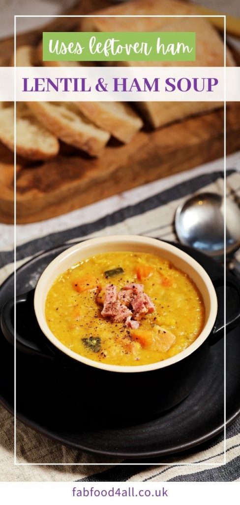 Lentil & Ham Soup Pinterest Image