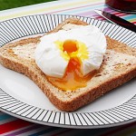 Perfect poached egg on toast.