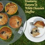 Blueberry, Banana and White Chocolate Muffins from Fab Food 4 All