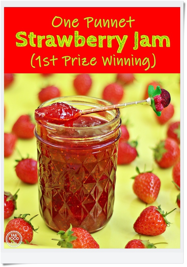 Quick One Punnet Strawberry Jam #strawberry #jam #canning #smallbatch #onepunnet #nopectin #lemonjuice
