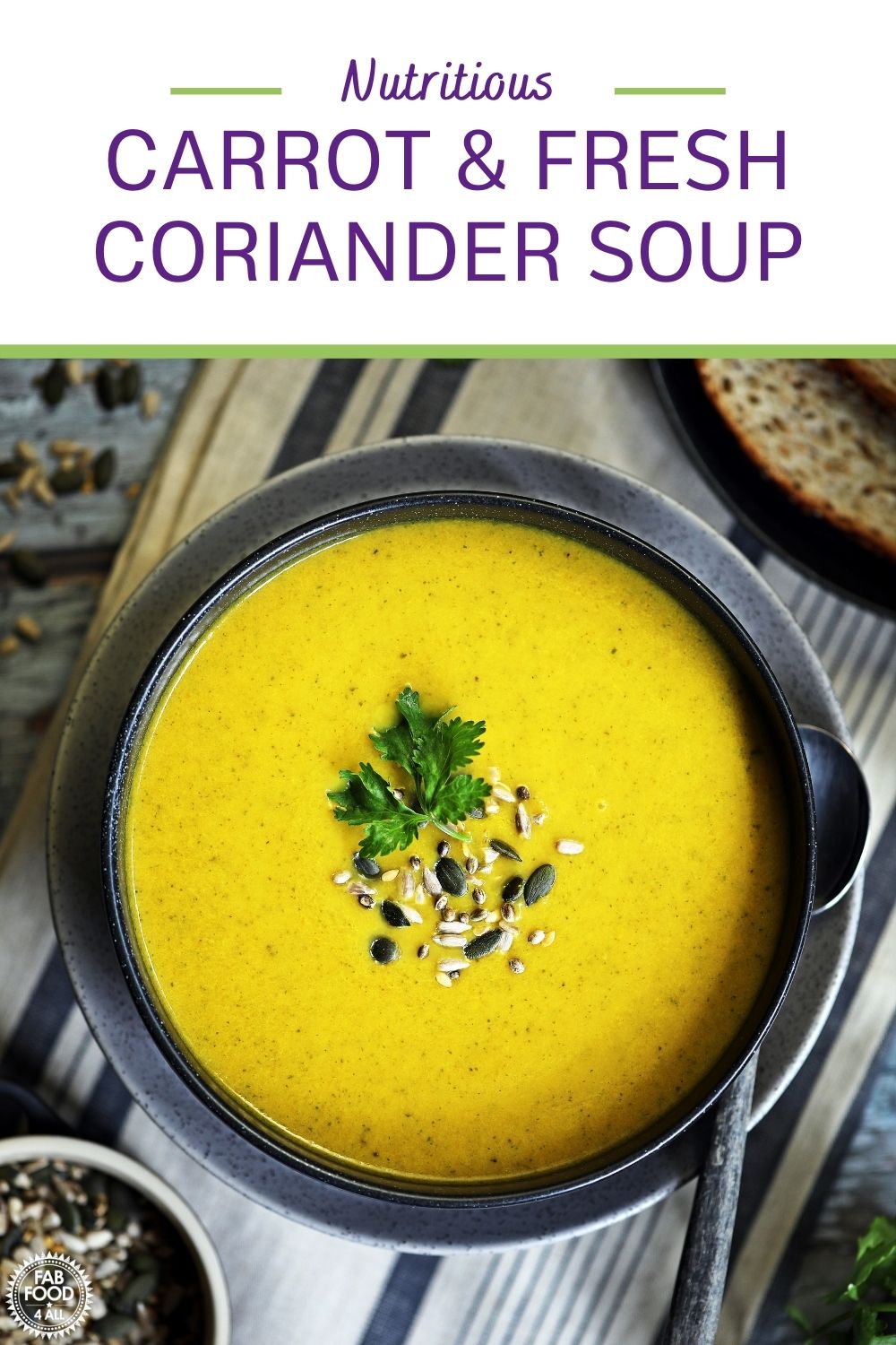 Carrot & Fresh Coriander Soup Pinterest image 2.