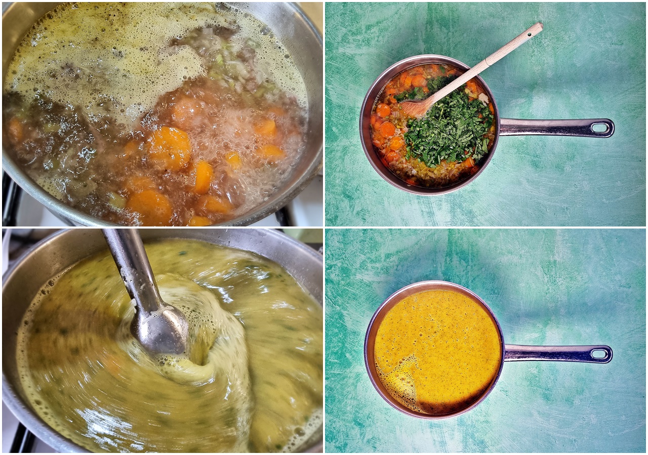Carrot & Fresh Coriander Soup Recipe Steps 1 - 4