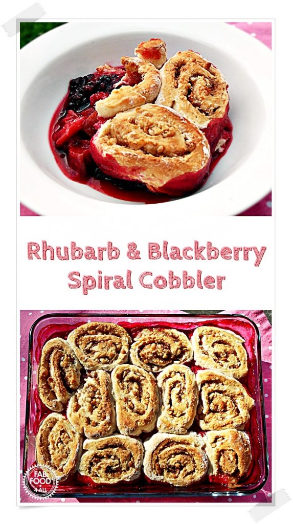 Rhubarb & Blackberry Spiral Cobbler Pin image