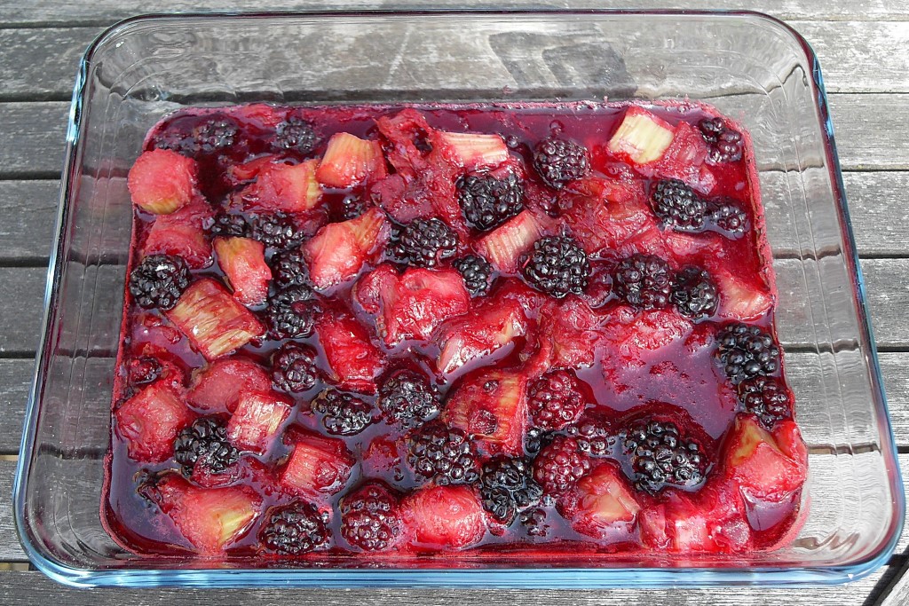 Rhubarb Blackberry Spiral Cobbler, low fat, healthy, vegetarian, pudding, dessert, hot,
