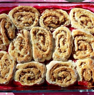 Rhubarb Blackberry Spiral Cobbler, low fat, healthy, vegetarian, pudding, dessert, hot,