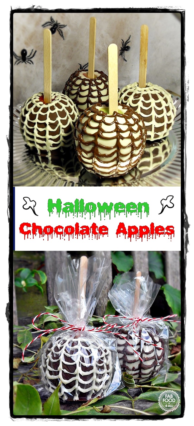 Halloween Chocolate Apples - the perfect spooky treat! #Halloween #chocolate #apple #partyfavor