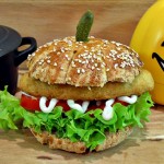 Mexican Pumpkin Patch Halloween Rolls with Chicken & Wasabi Mayonnaise, chicken burger, Hellmans, Knorr Mexican Flavour Pots, Halloween, All Hallows Eve,