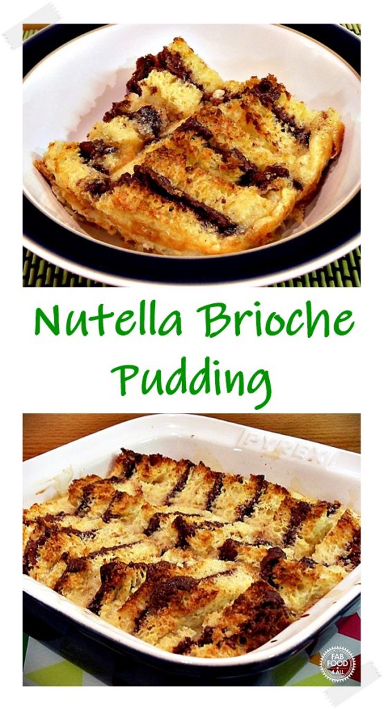 Nutella Brioche Pudding Pinterest image.