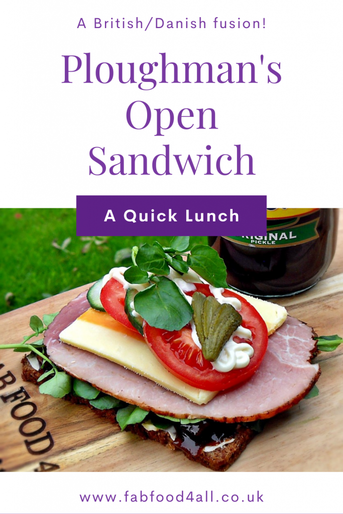 Ploughman's Open Sandwich Pinterest Image.