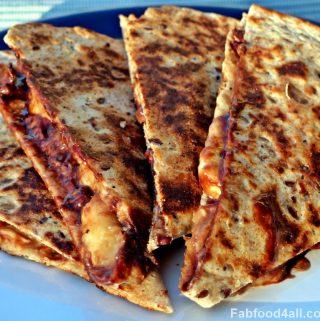 Banana & Chocolate Quesadilla on a plate.