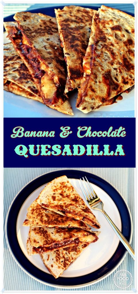 Banana & Chocolate Quesadilla Pinterest image.