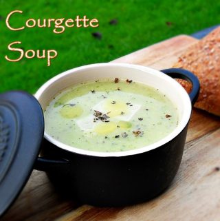 Courgette Soup with garlic, basil and parmesan cheese. zucchini, Healthy, vegetarian, frugal, economical, cheap, quick, easy, broth,