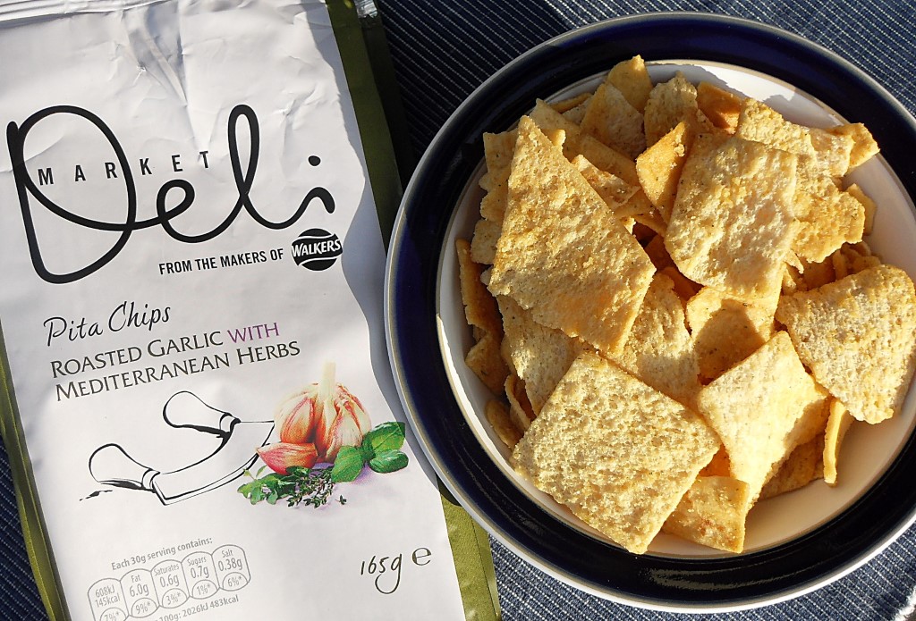 Walkers Market Deli Pita Chips, Roasted Garlic with Mediterranean Herbs, crisps, snacks, adult