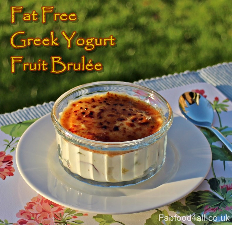 Fat Free Greek Yogurt Fruit Brulée, dessert, healthy, slimming, low fat, 