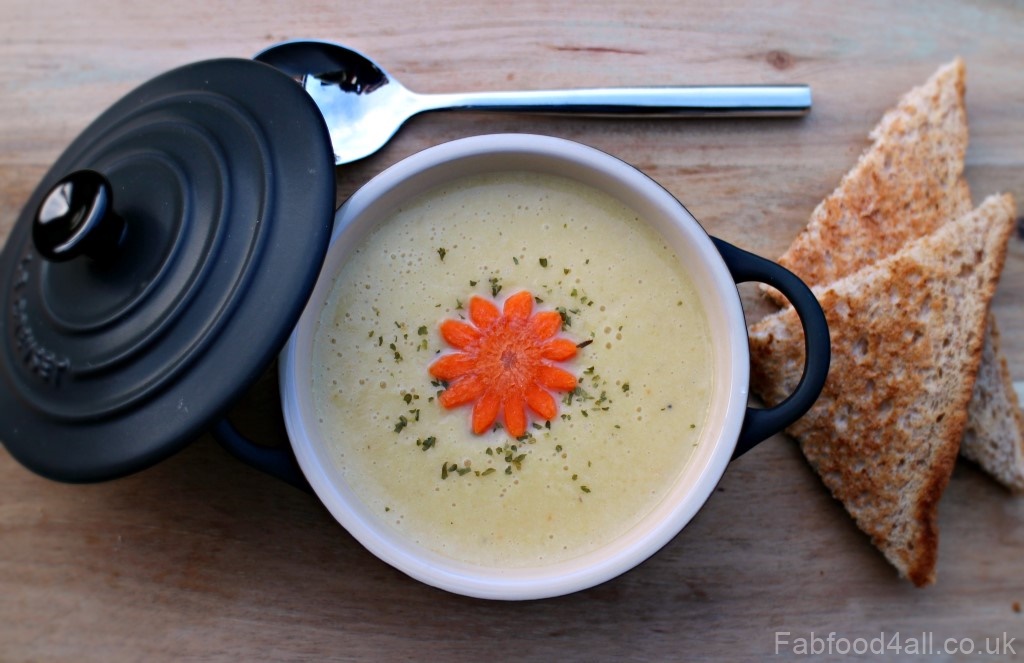 Cream of Leek, Potato and Carrot Soup, family friendly, healthy, nutritious, 5-a-day