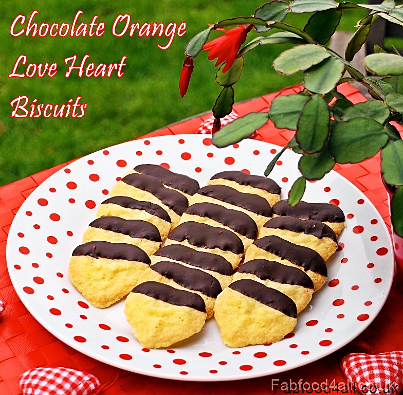 Chocolate Orange Love Heart Biscuits - Fab Food 4 All