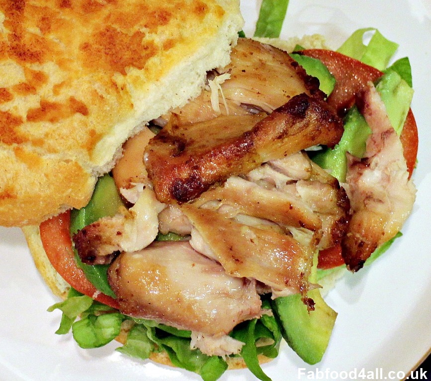 ActiFry Chicken Thighs, chicken in a bun, salad, cheap, quick, easy, dinner, recipe
