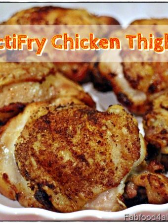 ActiFry Chicken Thighs in a dish.