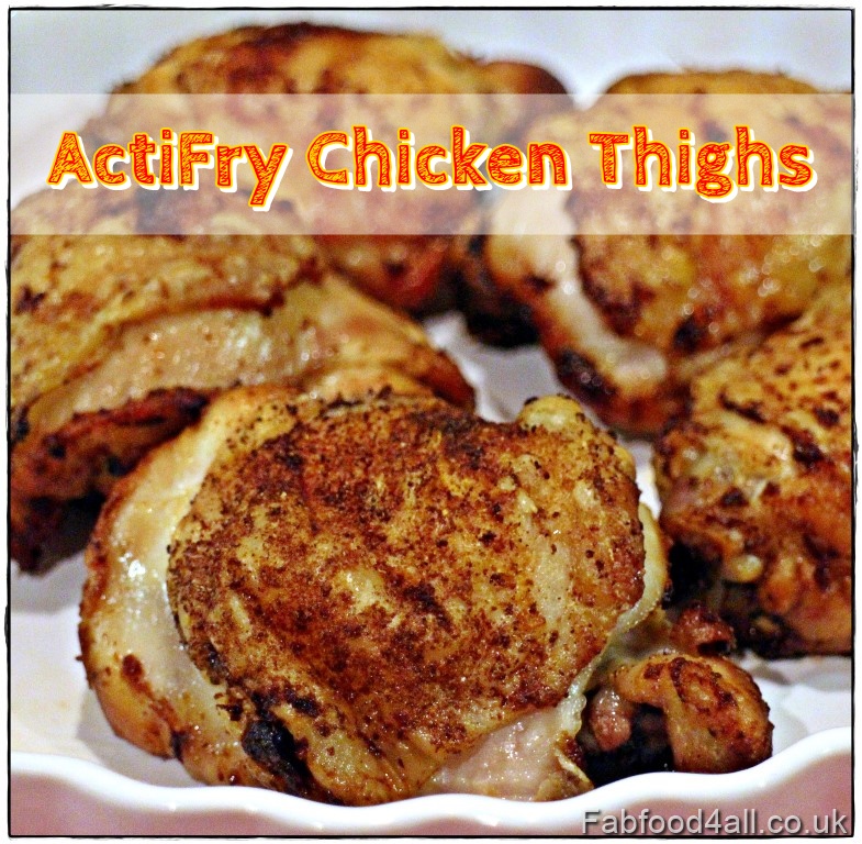 ActiFry Chicken Thighs in a dish.