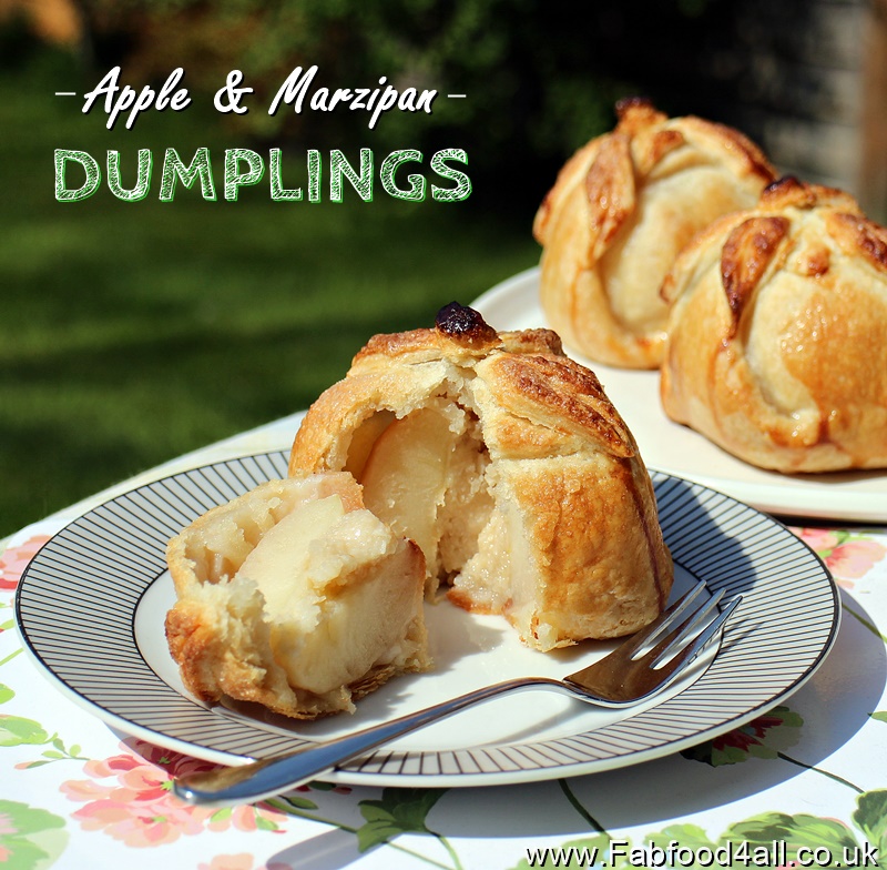Apple & Marzipan Dumplings, puff pastry, homemade marzipan, pudding, dessert, recipe, old fashioned, apple purses, apples in eiderdowns, apples in pastry