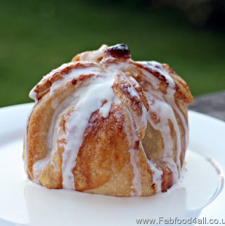 Apple & Marzipan Dumplings with cream.