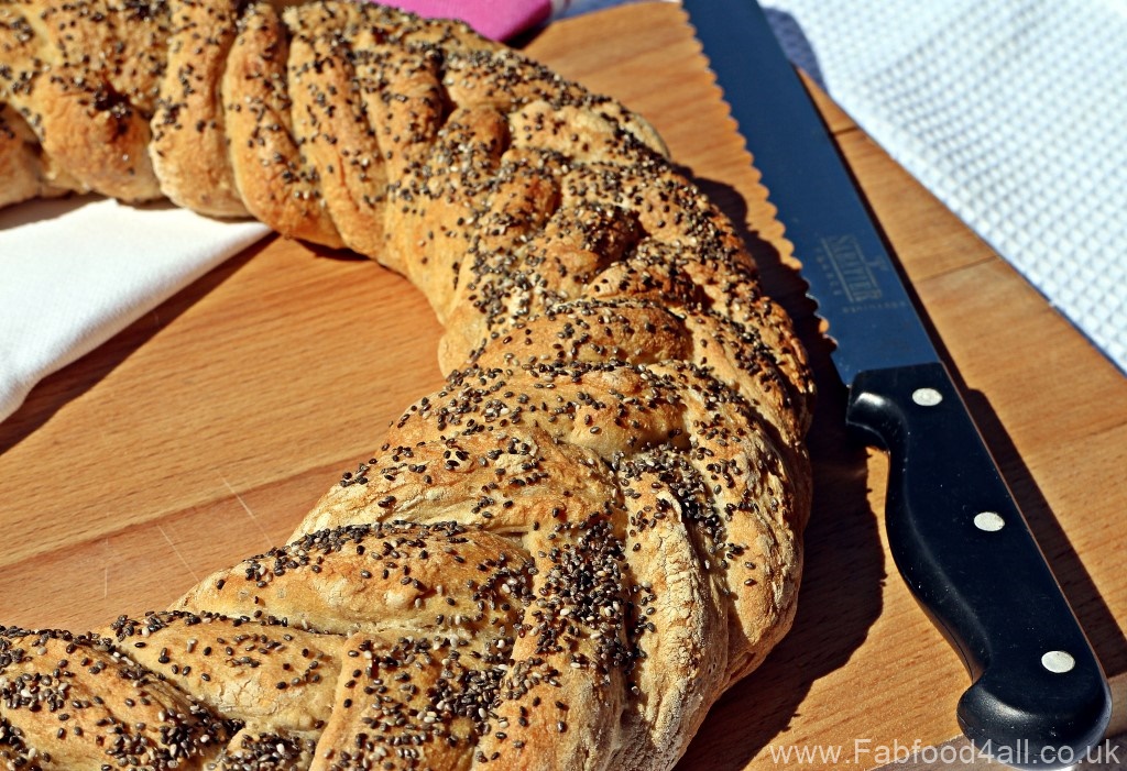 Spelt and Chia Fishtail Plait Loaf, bread, artisan, healthy, breadmaking, dough, recipe