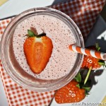Strawberry & Coconut Milkshake, smoothie, drink, shake, strawberries, coconut