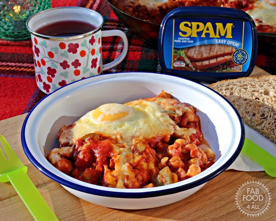 Chilli Spam & Eggs - Fab Food 4 All, camping, quick, easy, chickpeas
