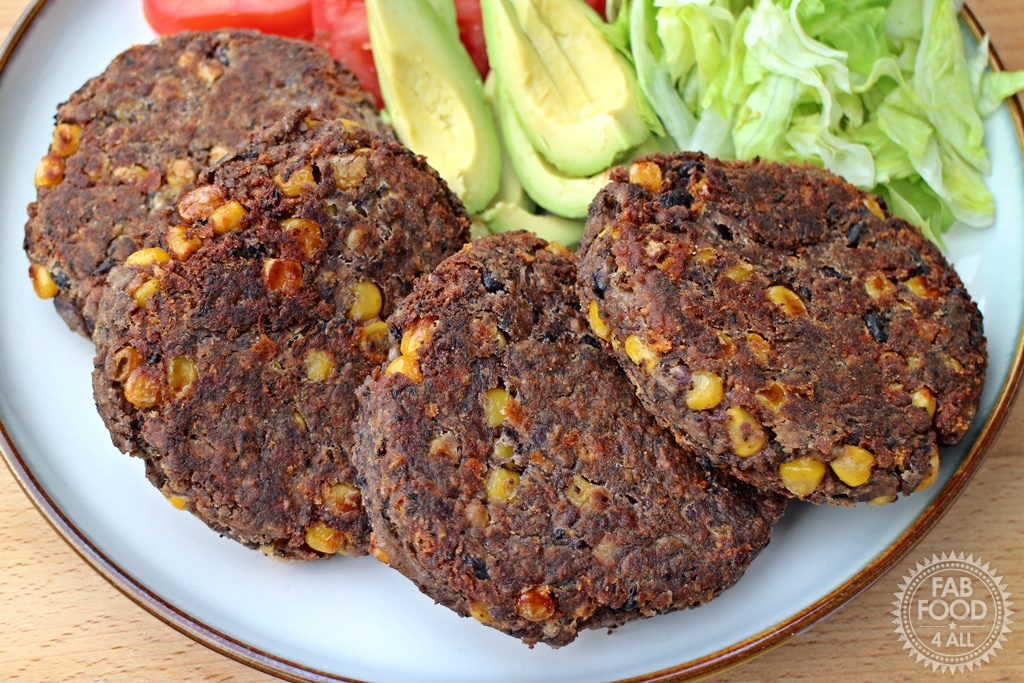 Spicy Black Turtle Bean Burgers, better than beef burgers! - Fab Food 4 All