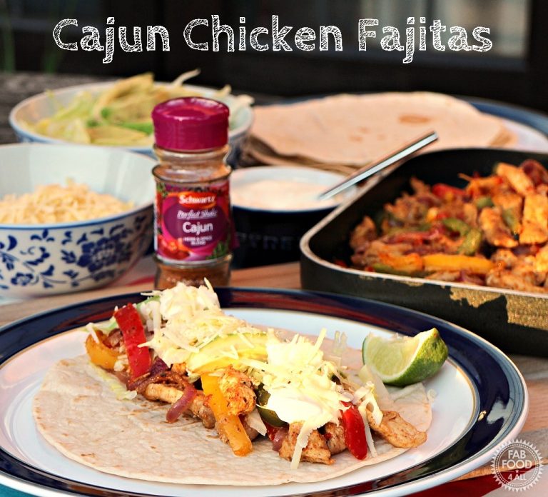 Cajun Chicken Fajitas with Schwartz Perfect Shake Fab Food 4 All