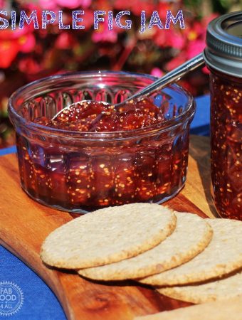 Fig Jam in jar and dish with crackers.