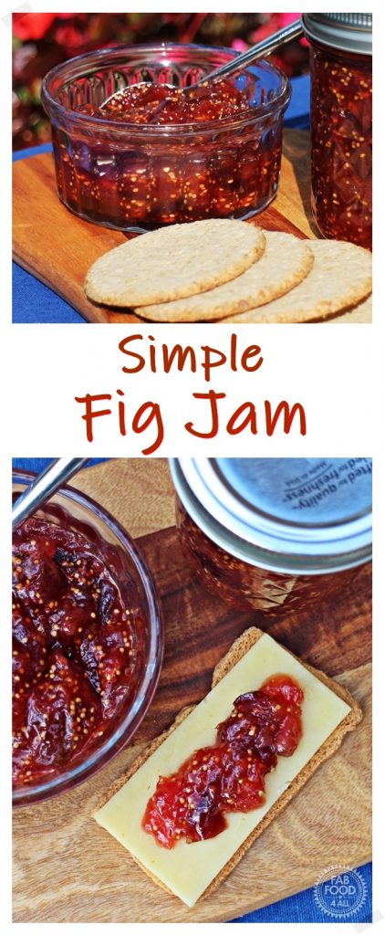 Simple Fig Jam with crackers & cheese Pinterest image.