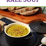 Kale Soup in a bowl Pinterest image.
